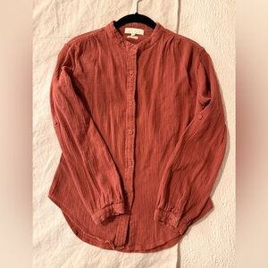 Men's Rust Button-Up Shirt